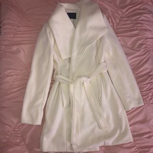 Cream White Long Wool Coat